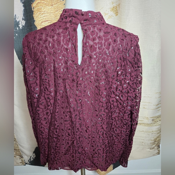 Burgundy Ann Taylor blouse - Picture 3 of 9